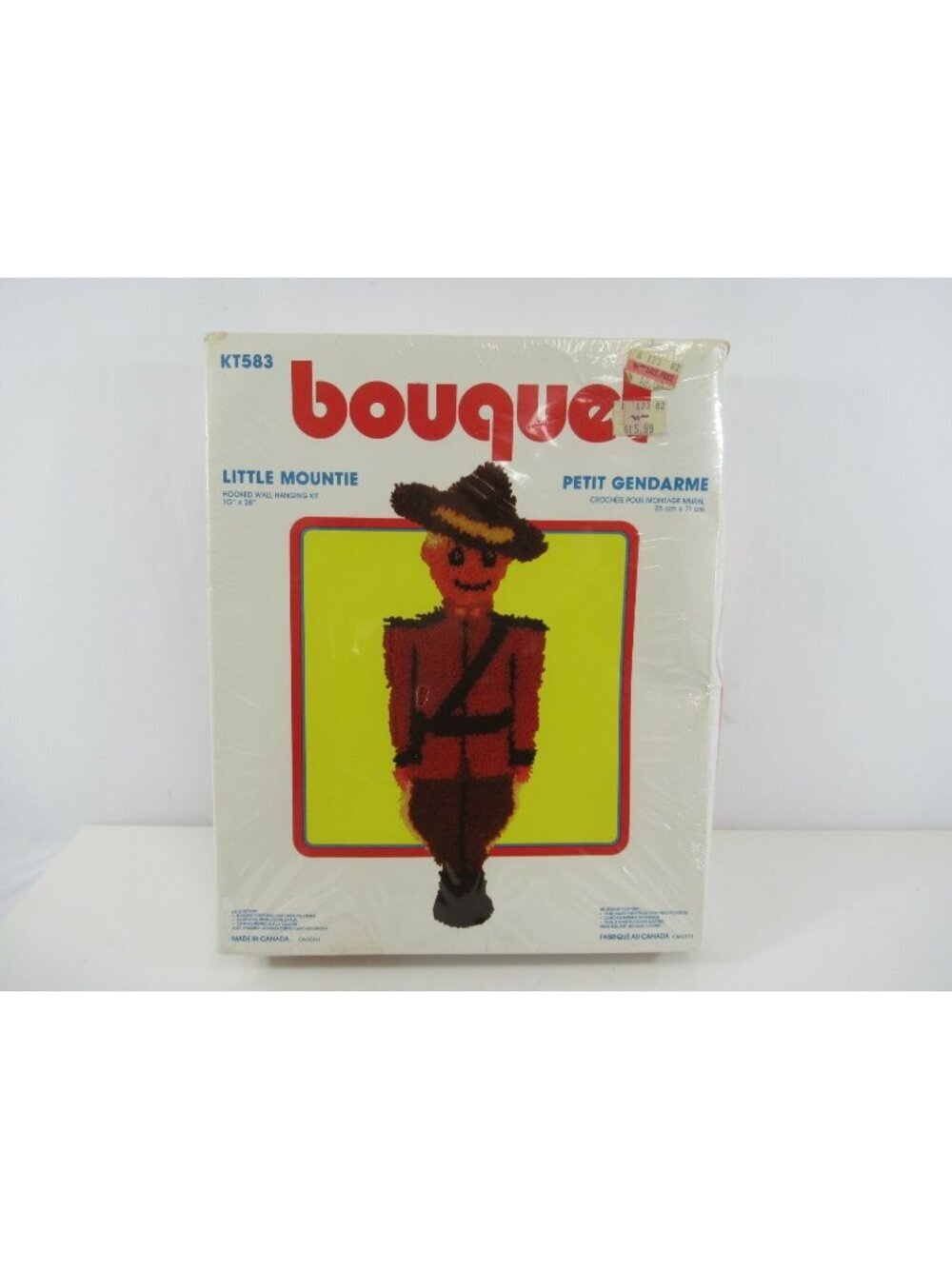 Bouquet Little Mountie Latch Hook Wall Hanging Kit RCMP Canada Vtg New 10x28"
